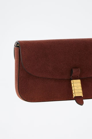 Nubuck Schoudertas - Bordeauxrood