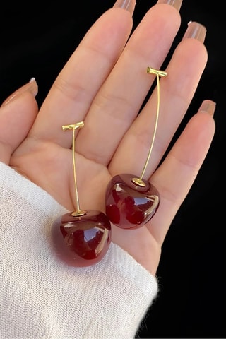 Boucles d’oreilles - Doré et rouge