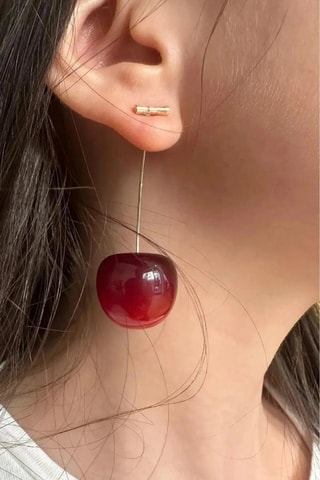 Boucles d’oreilles - Doré et rouge