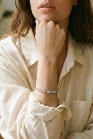 Bracelet - Argenté et blanc
