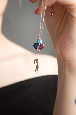 Collier - Doré rose et turquoise