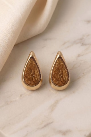 Boucles d'oreilles - Doré et marron
