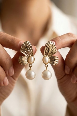 Boucles d’oreilles pendantes - Doré