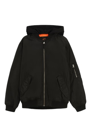 Bomber à capuche - Noir