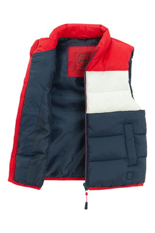 Doudoune sans manches - Bleu marine et rouge