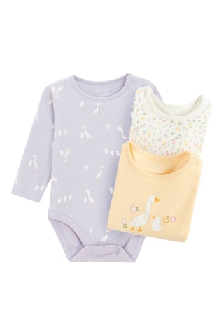 3 bodys -  Violet et blanc