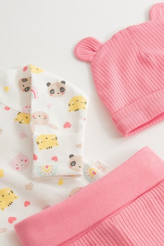 Ensemble 3 pièces - Blanc et rose