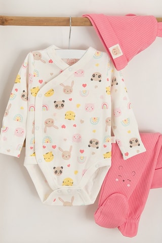 Ensemble 3 pièces - Blanc et rose