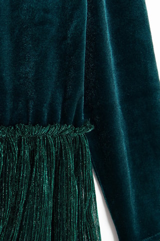 Robe en velours - Vert foncé