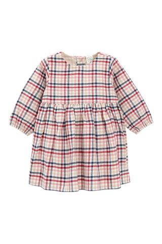 Robe - Beige et rouge