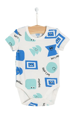 2 bodys - Blanc et bleu cobalt