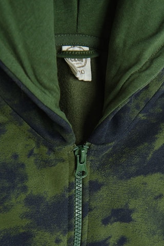 Sweat à capuche tie and dye - Vert olive