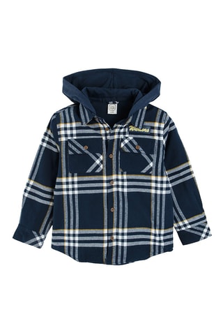 Surchemise à capuche - Bleu marine et écru