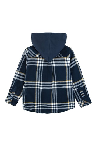 Surchemise à capuche - Bleu marine et écru