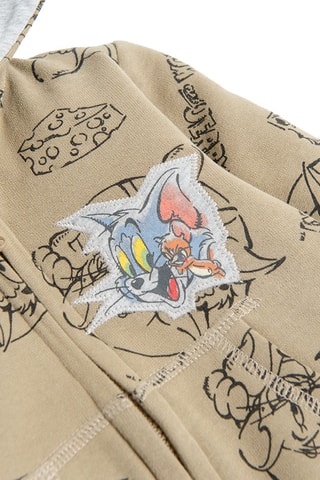 Sweat à capuche Tom et Jerry - Vert olive
