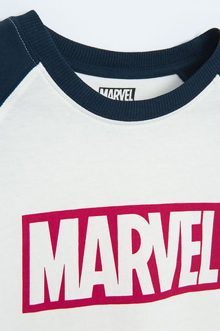 2 t-shirts Captain America Avengers Marvel - Gris chiné et blanc