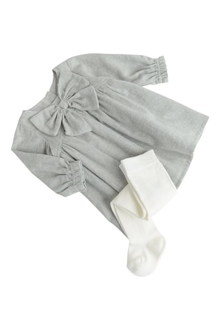 Robe et collant - Gris et blanc