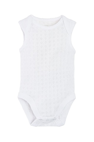 3 bodys en coton biologique Blanc