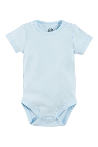 2 bodys en coton biologique Ciel et blanc
