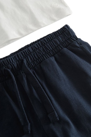 T-shirt et short - Ecru et bleu marine