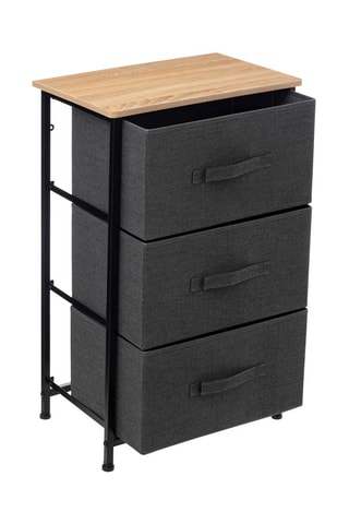 Mueble 3 cajones Tissa - Gris oscuro - 45 x 73 x 30 cm
