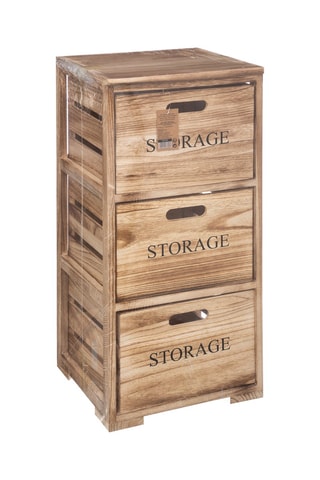 Mueble de madera de paulonia - 3 niveles - Natural y negro