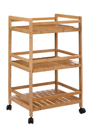 Mueble auxiliar de 3 niveles de bambú - 45 x 38 x 80 cm - Natural