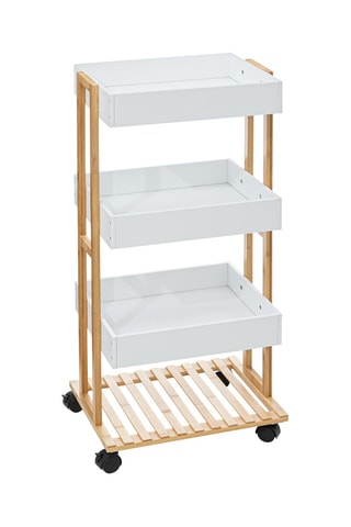 Mesa auxiliar de 4 niveles - 40 x 30 x 87,5 cm - Blanco