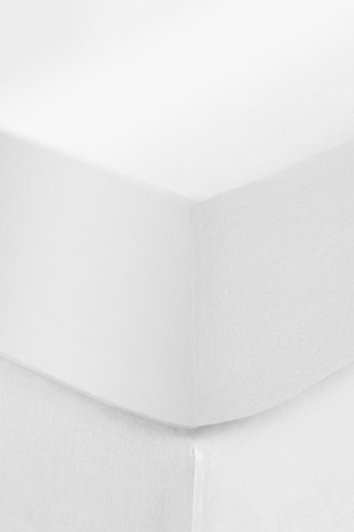Sábana bajera de satén de algodón 110 hilos/cm² - Blanco