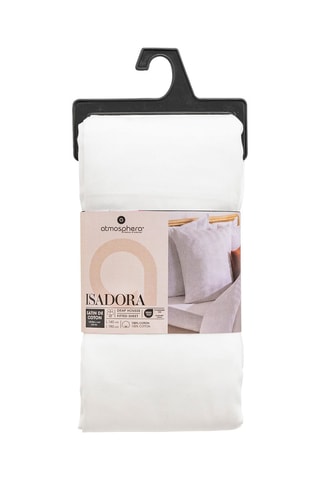 Sábana bajera de satén de algodón 110 hilos/cm² - Blanco