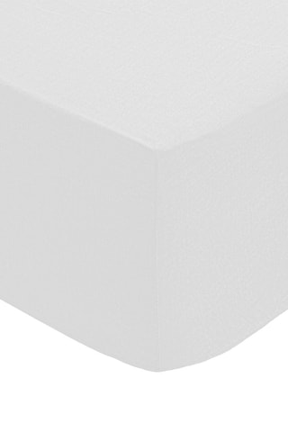 Sábana bajera de percal de algodón 80 hilos/cm² - Blanco