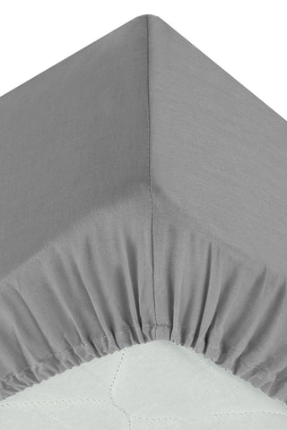 Sábana bajera de percal de algodón 80 hilos/cm² - Gris