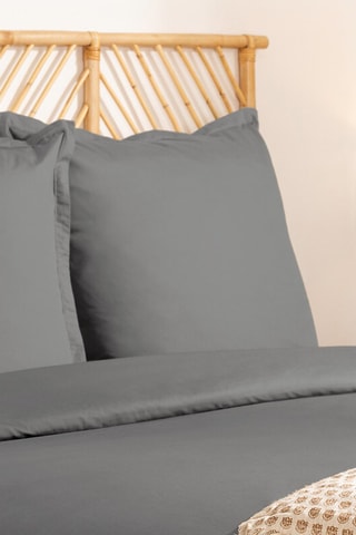 Funda de almohada de percal de algodón 80 hilos/cm² - Gris