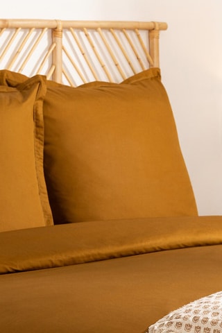 Funda de almohada de percal de algodón 80 hilos/cm² - Ocre