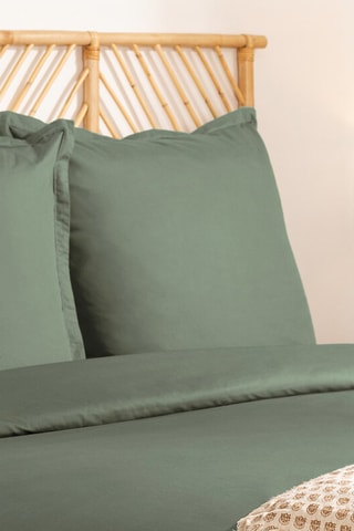 Funda de almohada de percal de algodón 80 hilos/cm² - Salvia