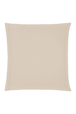 Funda de almohada de percal de algodón 80 hilos/cm² - Beige