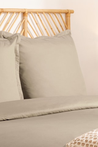 Funda de almohada de percal de algodón 80 hilos/cm² - Beige