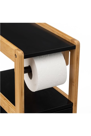 Mueble portarrollos de papel de WC - 20 x 33 x 80 cm - Negro