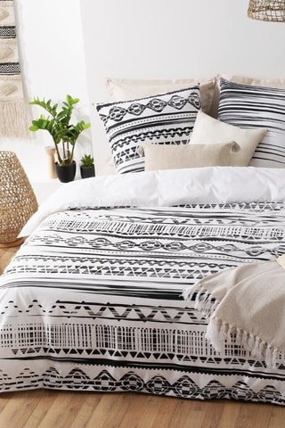 Juego de nórdico de algodón 115 g/m² Ethni - Negro y blanco