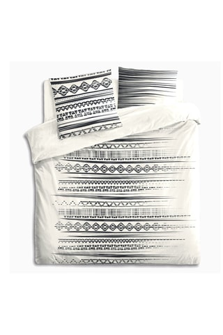 Juego de nórdico de algodón 115 g/m² Ethni - Negro y blanco
