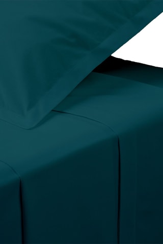 Sábana encimera de percal de algodón 80 hilos/cm² - Azul pato