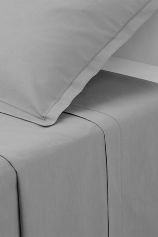 Sábana encimera de percal de algodón 80 hilos/cm² - Gris