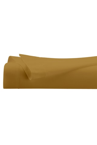 Sábana encimera de percal de algodón 80 hilos/cm² - Ocre