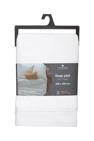 Sábana encimera de percal de algodón 115 g/m² - Blanco