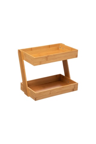 Organizador con 2 bandejas de bambú - 31,5 x 22,5 x 26 cm - Natural