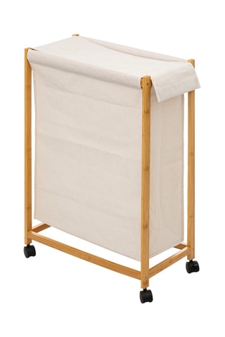 Cesta para ropa con ruedas de bambú - 52 ml