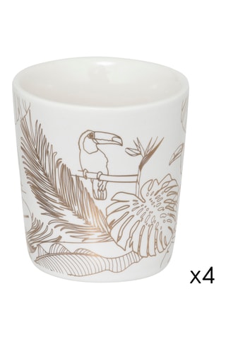 4 tazas de café de porcelana New Bone China - 10 cl