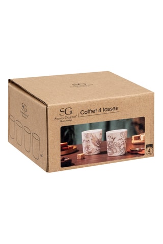 4 tazas de café de porcelana New Bone China - 10 cl