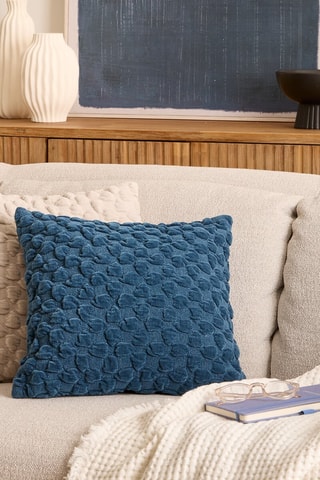 Coussin en velours - Bleu canard - 40 x 10 x 40 cm
