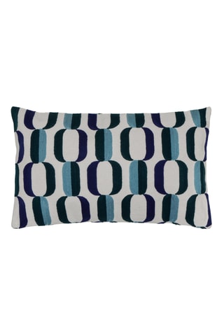 Coussin - Bleu marine et blanc - 30 x 50 cm